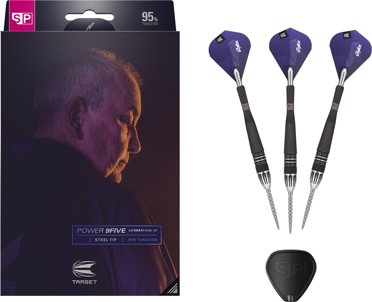 Target Darts Power 9Five G10 95% Tungsten SP Steel Tip Darts 24 grams